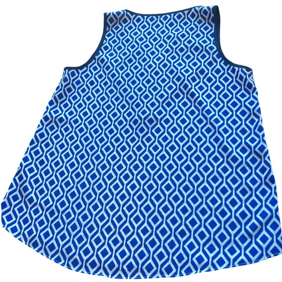 THML women's blue/white geometric sleeveless blouse w embroidery - Small

. - Picture 2 of 4